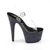 Pleaser - ADORE708LG Sandale à bride à la cheville, Pole dance chaussures - Chaussures de pole dance - Noir/Multicolore Product image